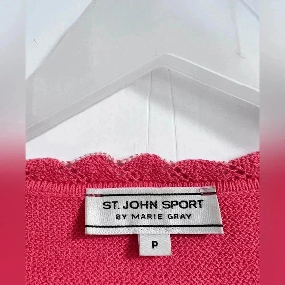 St John Pink Scallop Eyelet Tank LIKE NEW - Picture 2 of 4